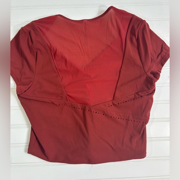 Athleta It's A Wrap Tee Russet Brown Orange Small Womens Performance Activewear - Picture 10 of 15